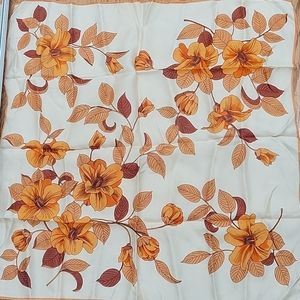 Vintage orange floral scarf